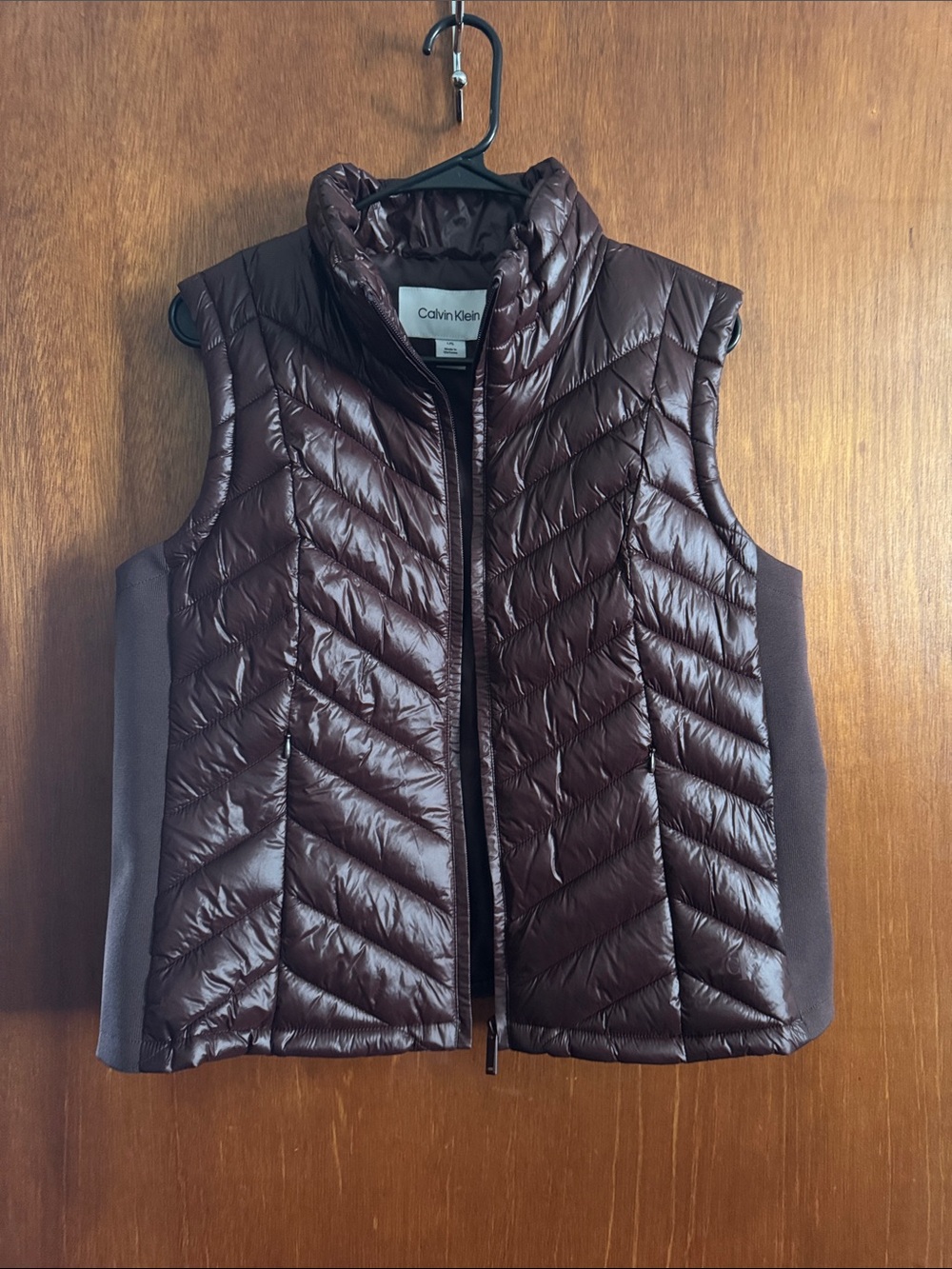 Calvin Klein Women's Quilted Sleeveless Puffer Vest in Dark Brown